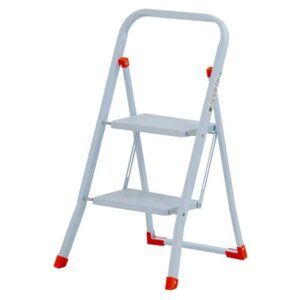 Sgabello in acciaio Sempreutile bianco Gierre 2 gradini - 0,48x0,52xH.0,84 m