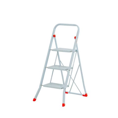 Sgabello in acciaio Sempreutile bianco Gierre 3 gradini - 0,51x0,70xH.1,06 m