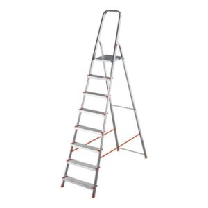 Scala in alluminio Scalamìa rinforzata Gierre 8 gradini - 0.53x1.41xH.2.23 m