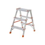 Sgabello doppio Stylo in alluminio Gierre 2 gradini + piano - 0.41xH.0.61 m