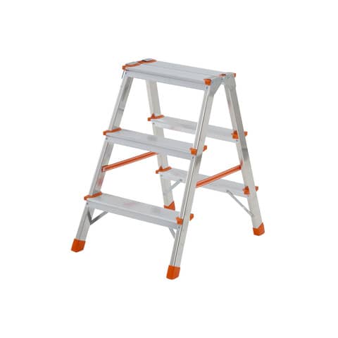 Sgabello doppio Stylo in alluminio Gierre 2 gradini + piano - 0.41xH.0.61 m