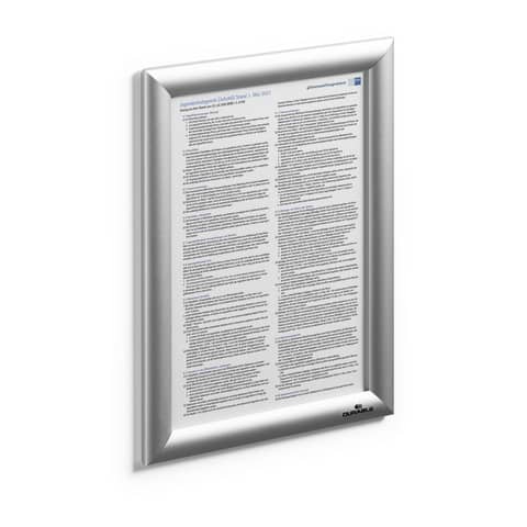 Durable aluminium snap frame - silver metallic A4 -