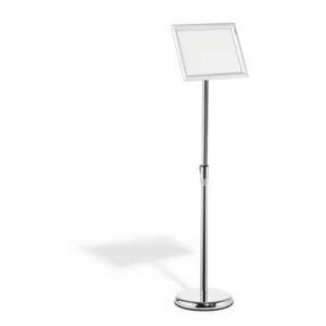 Durable floor display with aluminium snap frame A4 size