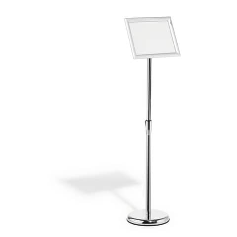 Durable floor display with aluminium snap frame A4 size