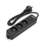 Multipresa con interruttore 16A - cavo 1,5 m - nero Aigostar a 3 vie P40