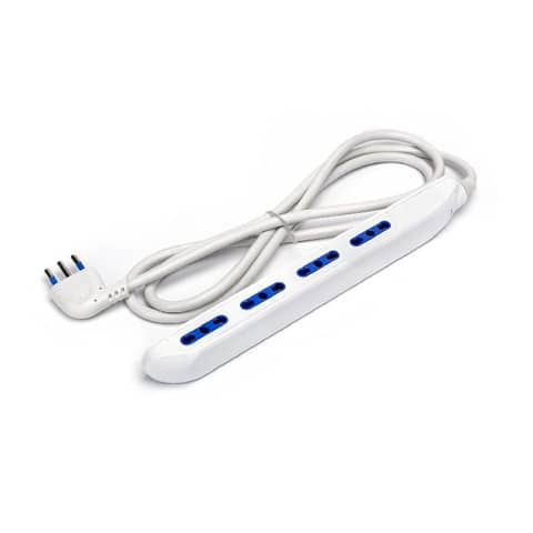 Multipresa stretta con interruttore 16A - cavo 1,5 m - bianco Aigostar a 4 vie