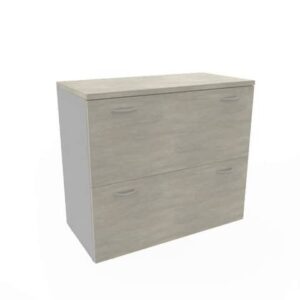 Armadio basso cemento con scocca trama antracite 90x45xH.81,5 cm con due