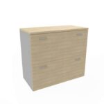 Armadio basso rovere con scocca trama antracite 90x45xH.81,5 cm con due