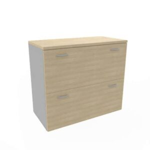 Armadio basso rovere con scocca trama antracite 90x45xH.81,5 cm con due