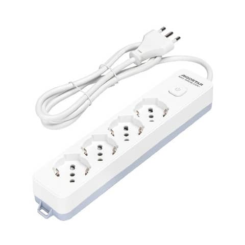 Multisocket with 16A switch - 1.5 m cable - white and grey Aigostar 4-way