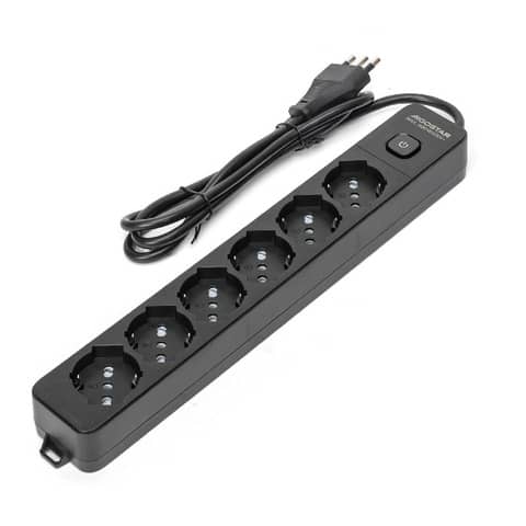 Power strip with switch 16A - cable 1.5 m - black Aigostar 6-way P40