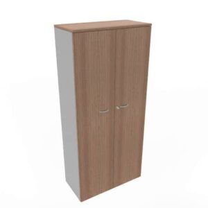 Armadio alto con ante battenti noce scocca trama antracite 90x45xH.200 cm