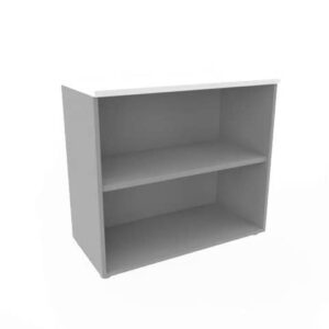 Armadio a giorno basso finitura bianco scocca trama antracite 90x45xH.81,5 cm
