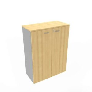 Armadio medio con ante battenti faggio scocca trama antracite 90x45xH.123,2 cm
