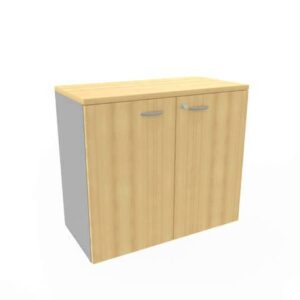 Armadio basso con ante battenti faggio scocca trama antracite 90x45xH.81,5 cm