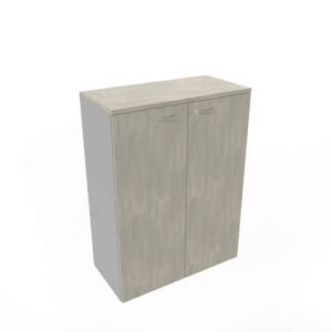 Armadio medio con ante battenti cemento scocca trama antracite 90x45xH.123,2 cm