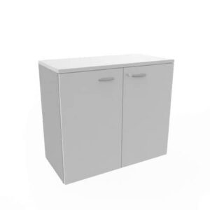 Armadio basso con ante battenti grigio scocca trama antracite 90x45xH.81,5 cm