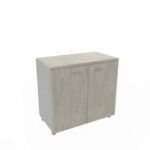 Armadio basso altezza scrivania ante cemento scocca antracite 80x45xH.73 cm