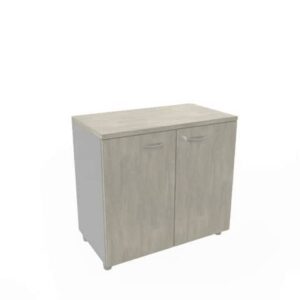 Armadio basso altezza scrivania ante cemento scocca antracite 80x45xH.73 cm