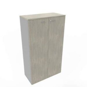 Armadio medio con ante battenti cemento scocca trama antracite 90x45xH.160 cm