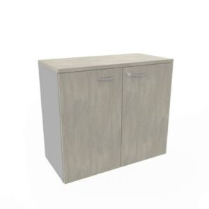 Armadio basso con ante battenti cemento scocca trama antracite 90x45xH.81,5 cm