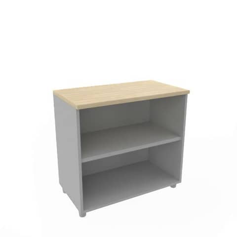 Armadio a giorno basso altezza scrivania rovere scocca trama antracite 80x45xH.73