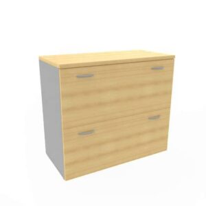 Armadio basso faggio con scocca trama scocca trama antracite 90x45xH.81,5 con