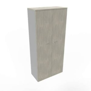 Armadio alto con ante basse cemento scocca trama antracite 90x45xH.200 cm
