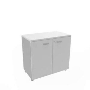 Armadio basso altezza scrivania ante grigio scocca antracite 80x45xH.73 cm