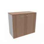 Armadio basso con ante noce canaletto scocca trama antracite 90x45xH.81,5 cm