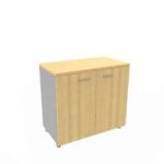 Armadio basso altezza scrivania ante faggio scocca antracite 80x45xH.73 cm
