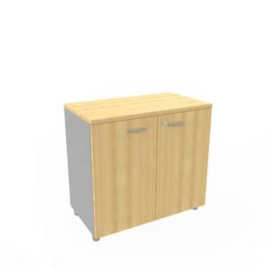 Armadio basso altezza scrivania ante faggio scocca antracite 80x45xH.73 cm