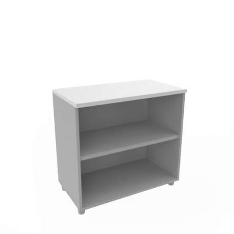 Armadio a giorno basso altezza scrivania grigio scocca trama antracite 80x45xH.73