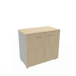 Armadio basso altezza scrivania ante rovere scocca antracite 80x45xH.73 cm