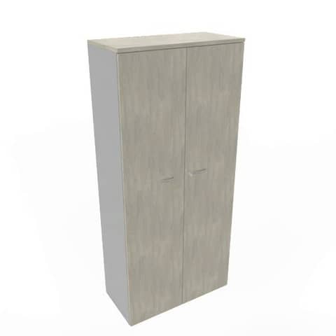 Armadio alto con ante battenti cemento scocca trama antracite 90x45xH.200 cm