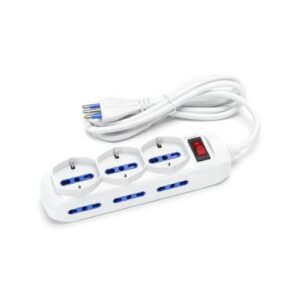 Multipresa con interruttore 16A - cavo 1,5 m - bianco Aigostar a 9 vie (P40 e