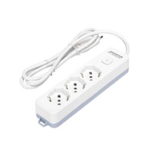 Multipresa con interruttore 16A - cavo 1,5 m - bianco e grigio Aigostar a 3 vie