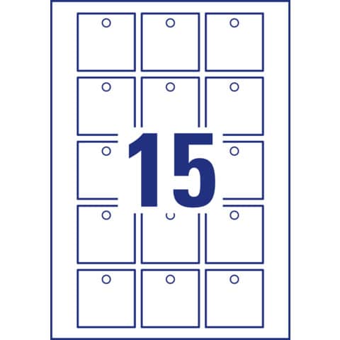 Cartellini micro-perforati Avery ultraresistenti in plastica da 190µ