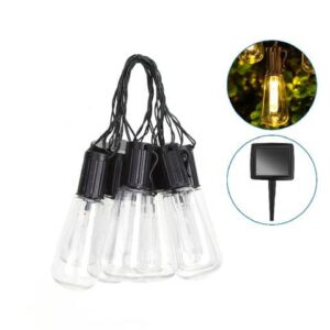 Catena luminosa LED da esterno Aigostar con pannello solare 10 lampadine trasp.
