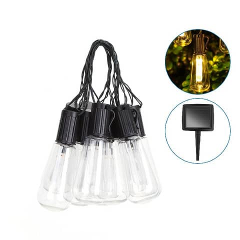 Catena luminosa LED da esterno Aigostar con pannello solare 10 lampadine trasp.