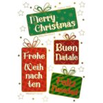 Biglietti augurali natalizi 12x18 cm - Biembi conf. da 4 multilingua