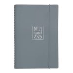 Biembi 2025 grey spiral-bound daily diary with leather cover
