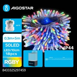 Catena luminosa a batteria Aigostar per interni ed esterni con lampadine piatte