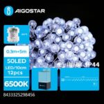 Catena luminosa a batteria Aigostar per interni ed esterni con lampadine a sfera