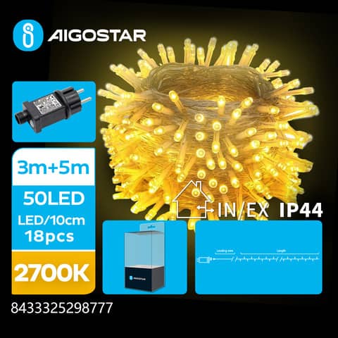 Catena luminosa per interni ed esterni a basso voltaggio Aigostar luce calda