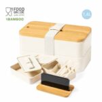 Lunch box Graftan a 2 scomparti con posate, porta smartphone e coperchio in