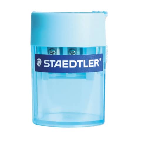 Temperamatite con contenitore Staedtler Noris a 2 fori 512 006 cyan verde