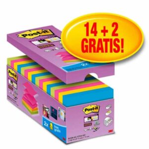 Foglietti Post-it® Super Sticky Z-notes assortiti conf. 14 blocchetti