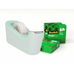 Dispenser per nastro adesivo Scotch® Magic Classic C18 menta + 4 rotoli 19