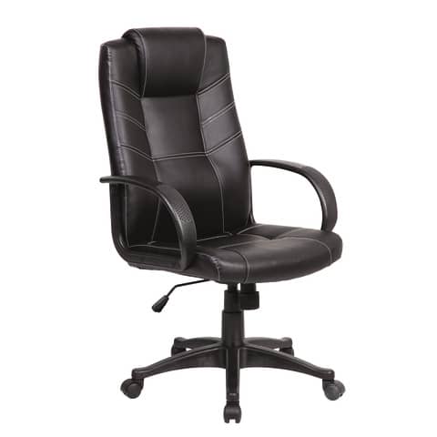 Poltrona direzionale nera ecopelle con braccioli Office Products Corsica